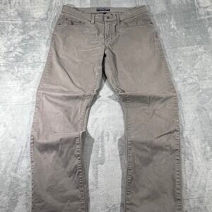 US Polo Assn Mens 34x30 Gray Activate Stretch Straight Leg Pants 5-Pocket Chino